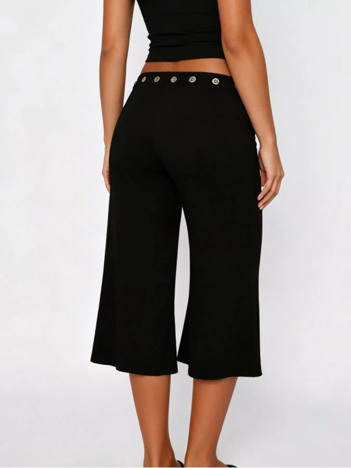 Mid Rise Capris Pants - Aura Apparel