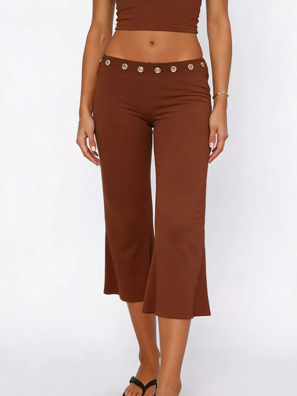Mid Rise Capris Pants - Aura Apparel