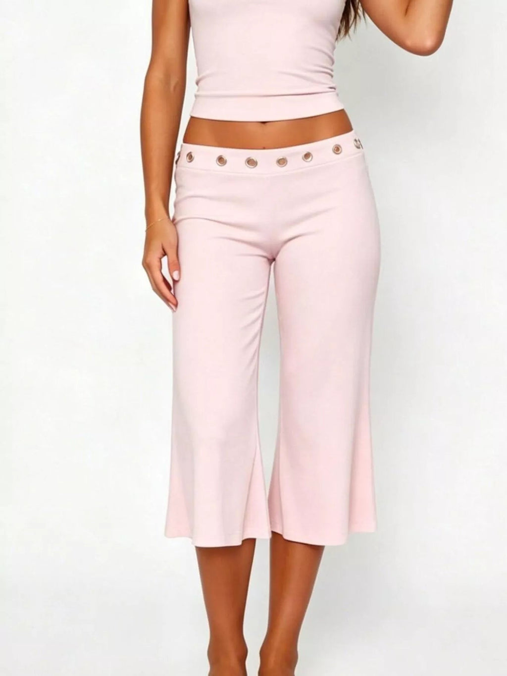 Mid Rise Capris Pants - Aura Apparel