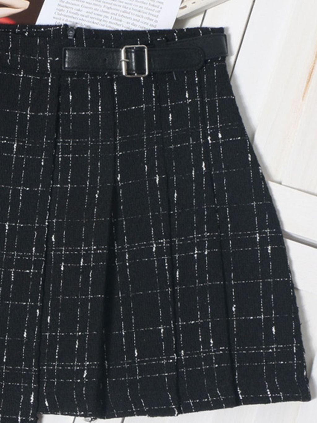 Pleated Plaid Mini Skirt - Aura Apparel