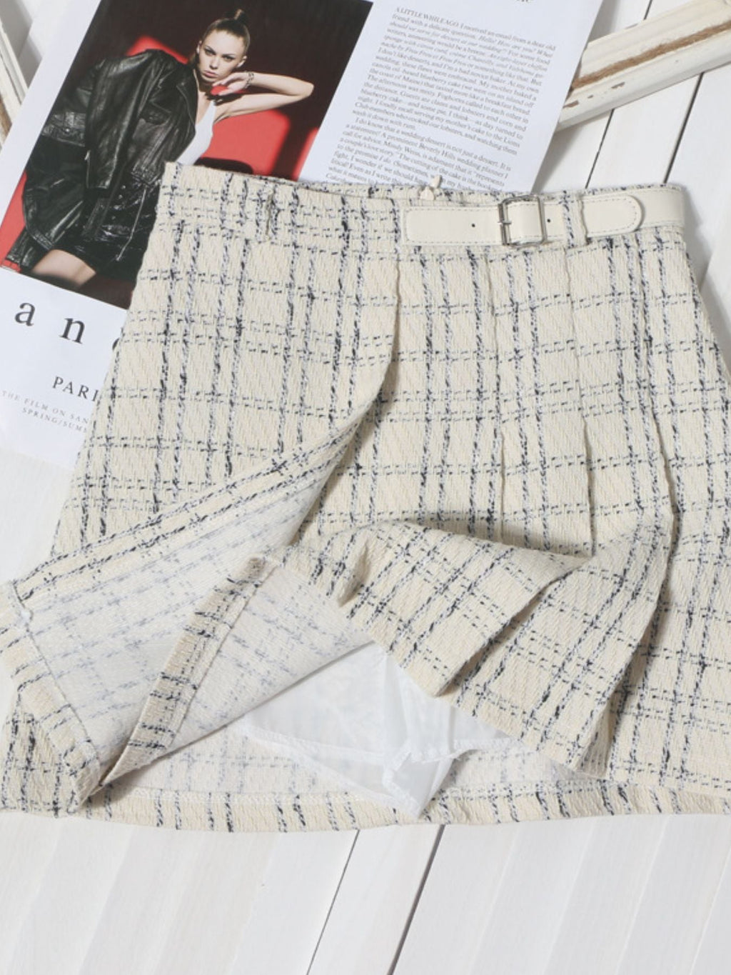 Pleated Plaid Mini Skirt - Aura Apparel