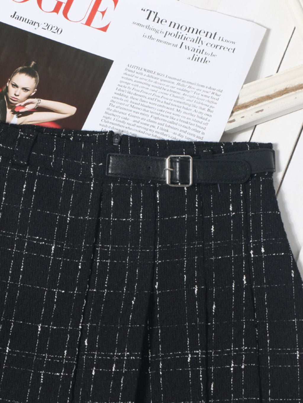 Pleated Plaid Mini Skirt - Aura Apparel