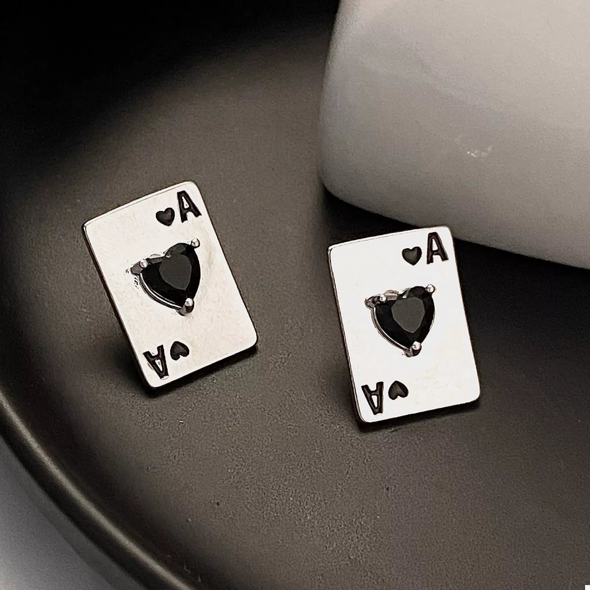 Poker Card Ace of Hearts Stud Earrings - Aura Apparel