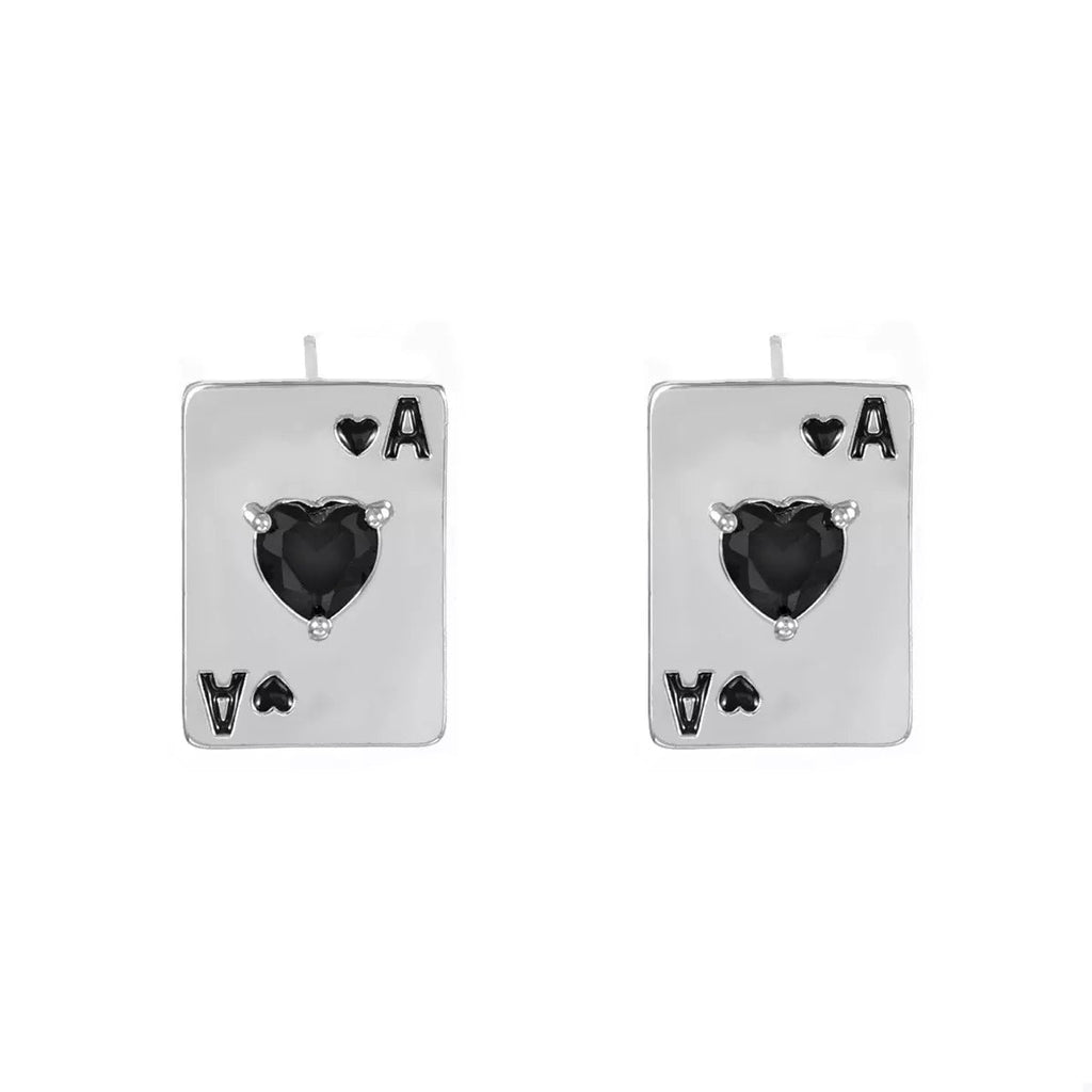 Poker Card Ace of Hearts Stud Earrings - Aura Apparel