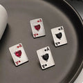 Poker Card Ace of Hearts Stud Earrings - Aura Apparel