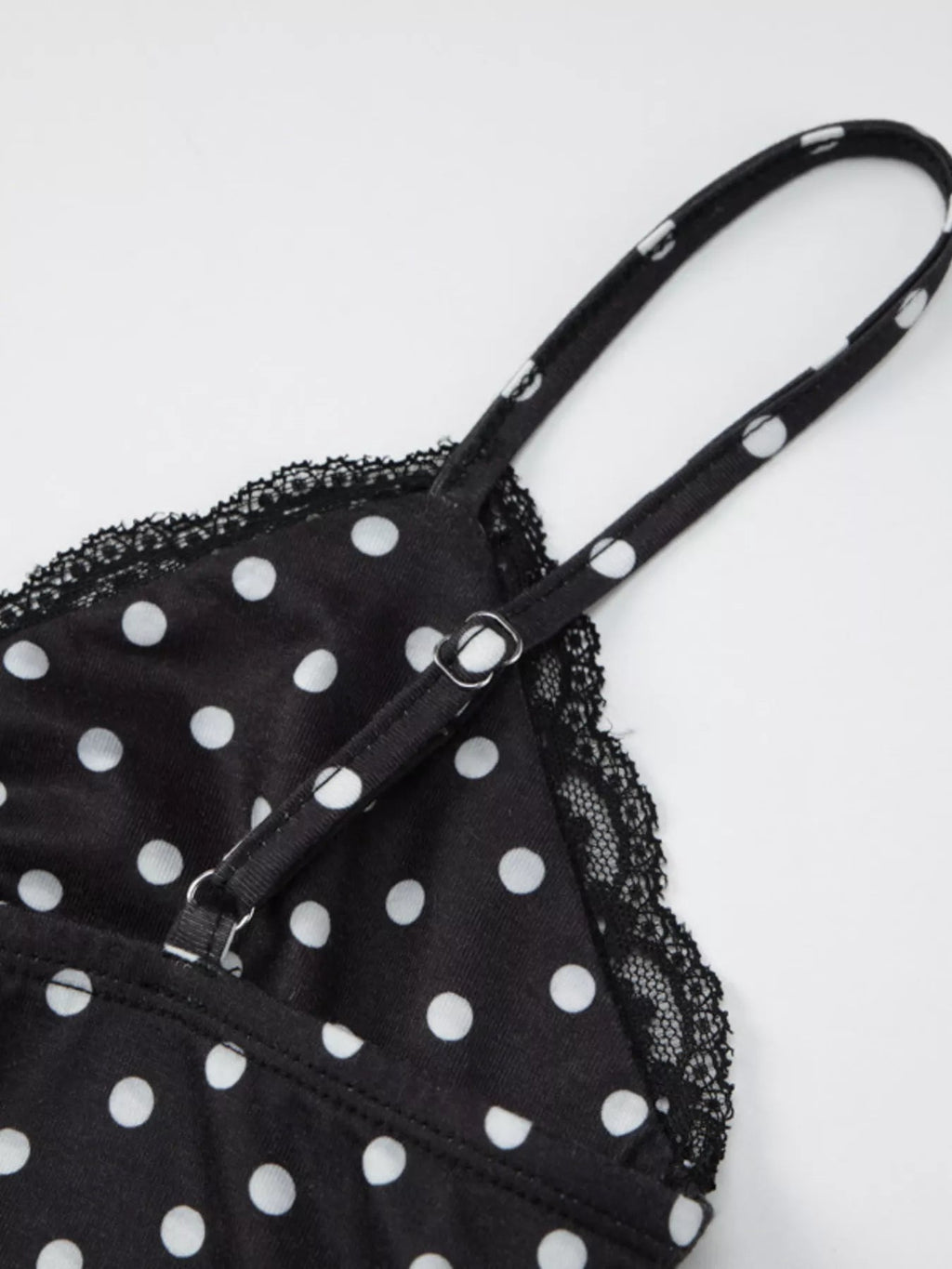 Polka Dot Lace Trim Cami - Aura Apparel
