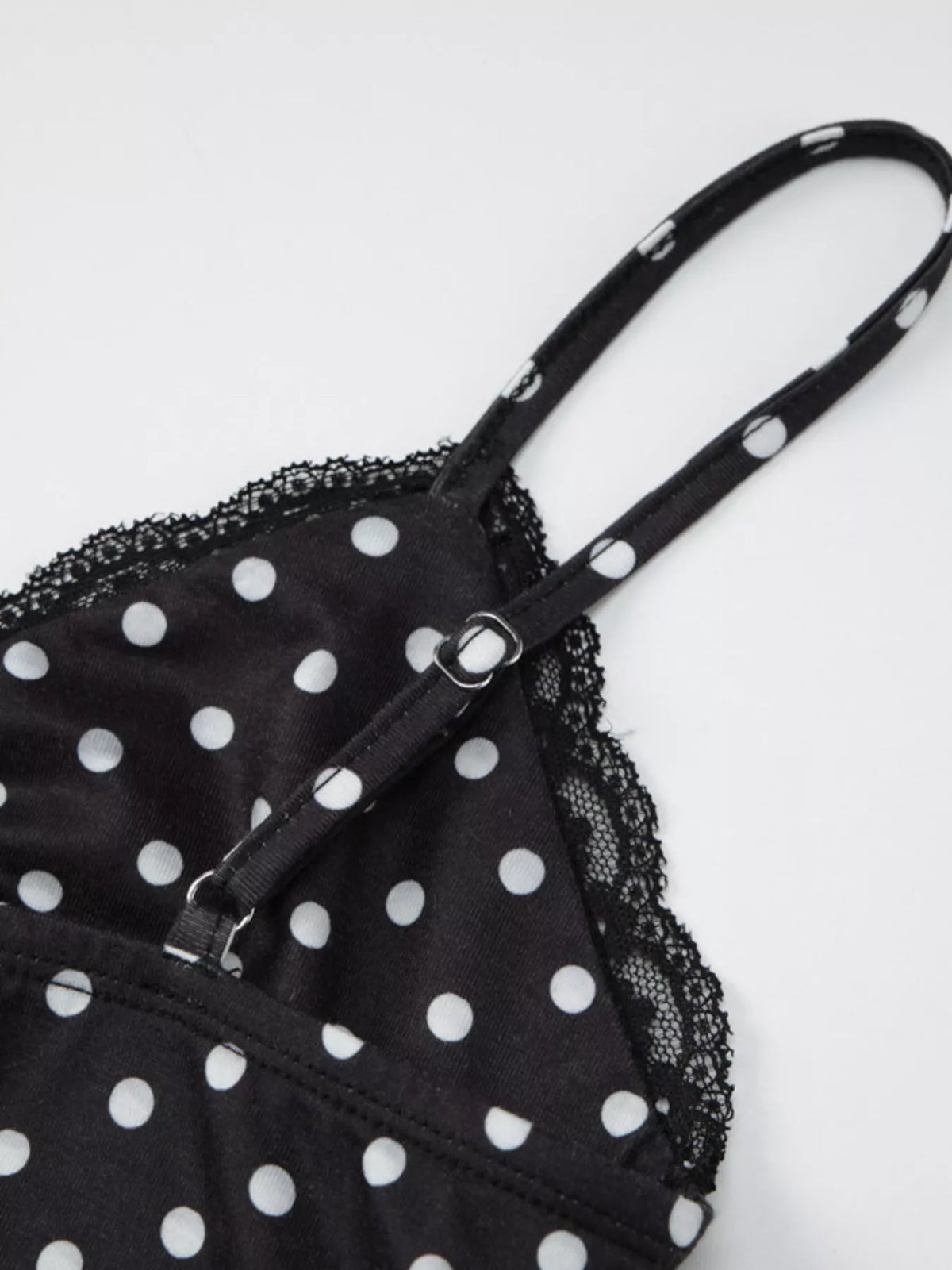 Polka Dot Lace Trim Cami - Aura Apparel