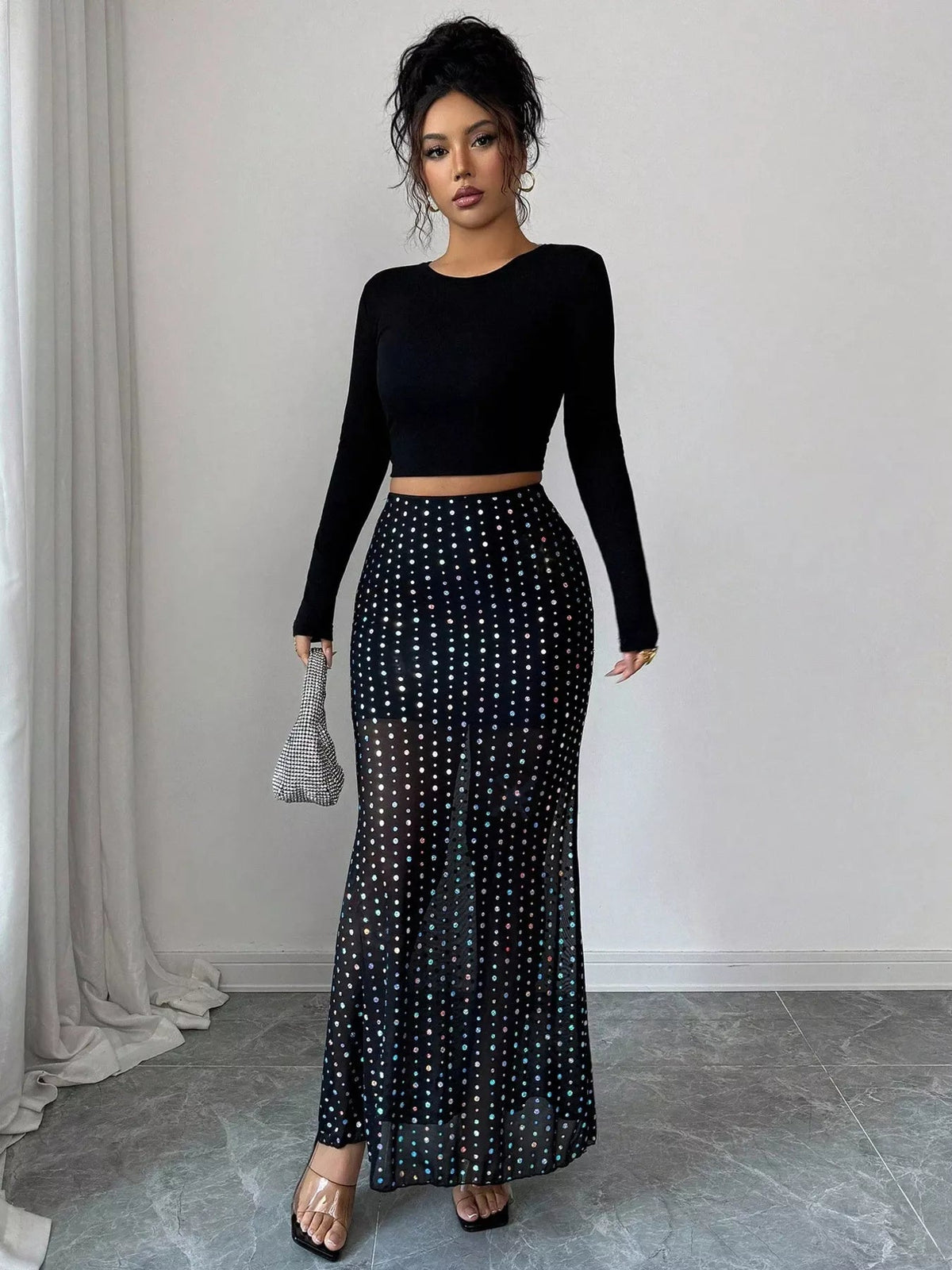 Polka Dot Maxi Skirt - Aura Apparel