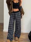 Relaxed Fit Plaid Pants - Aura Apparel