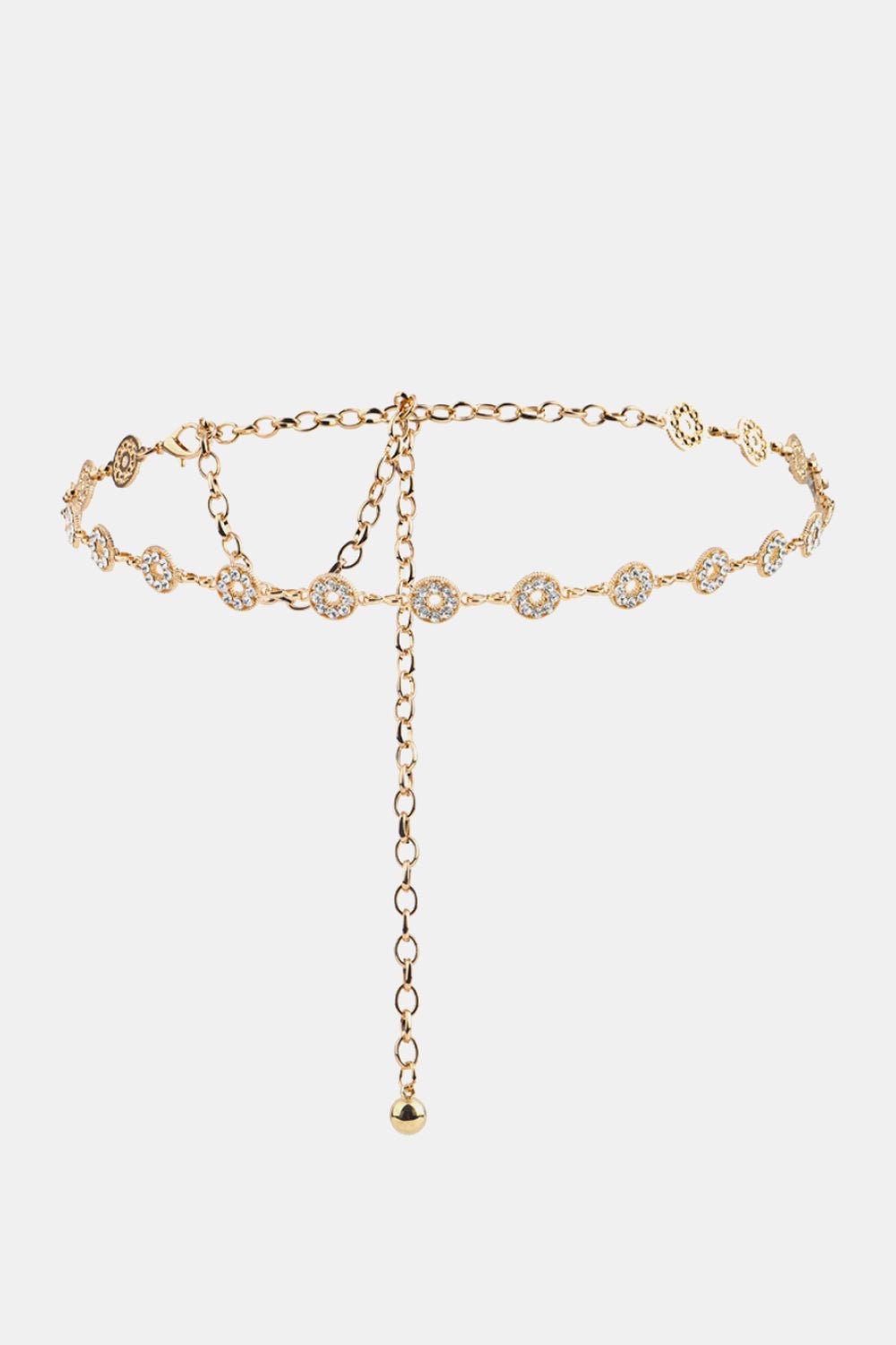 Rhinestone Decor Zinc Alloy Belt - Aura Apparel