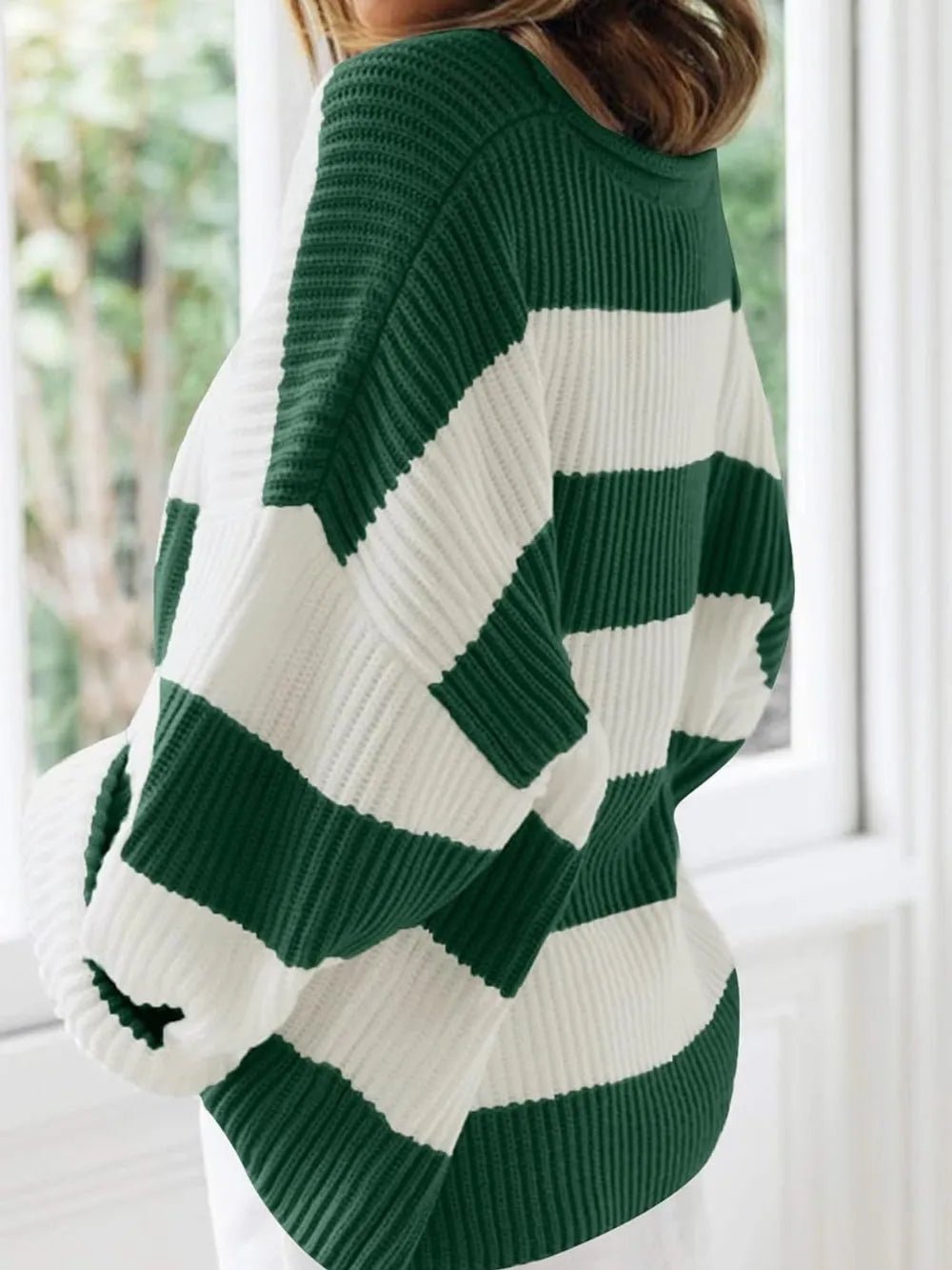 Round Neck Long Sleeve Sweater - Aura Apparel