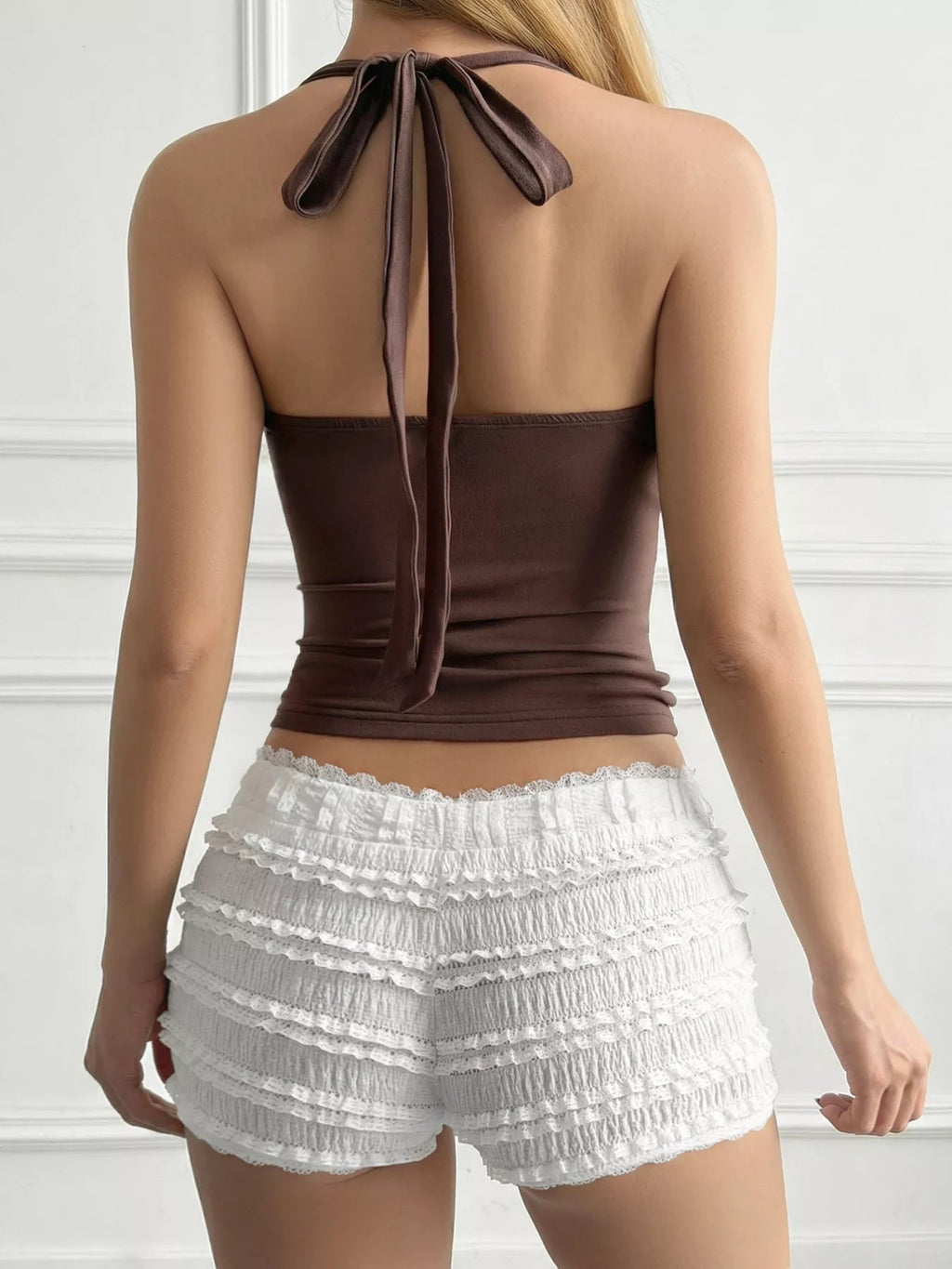 Ruched Halter Neck Cami - Aura Apparel