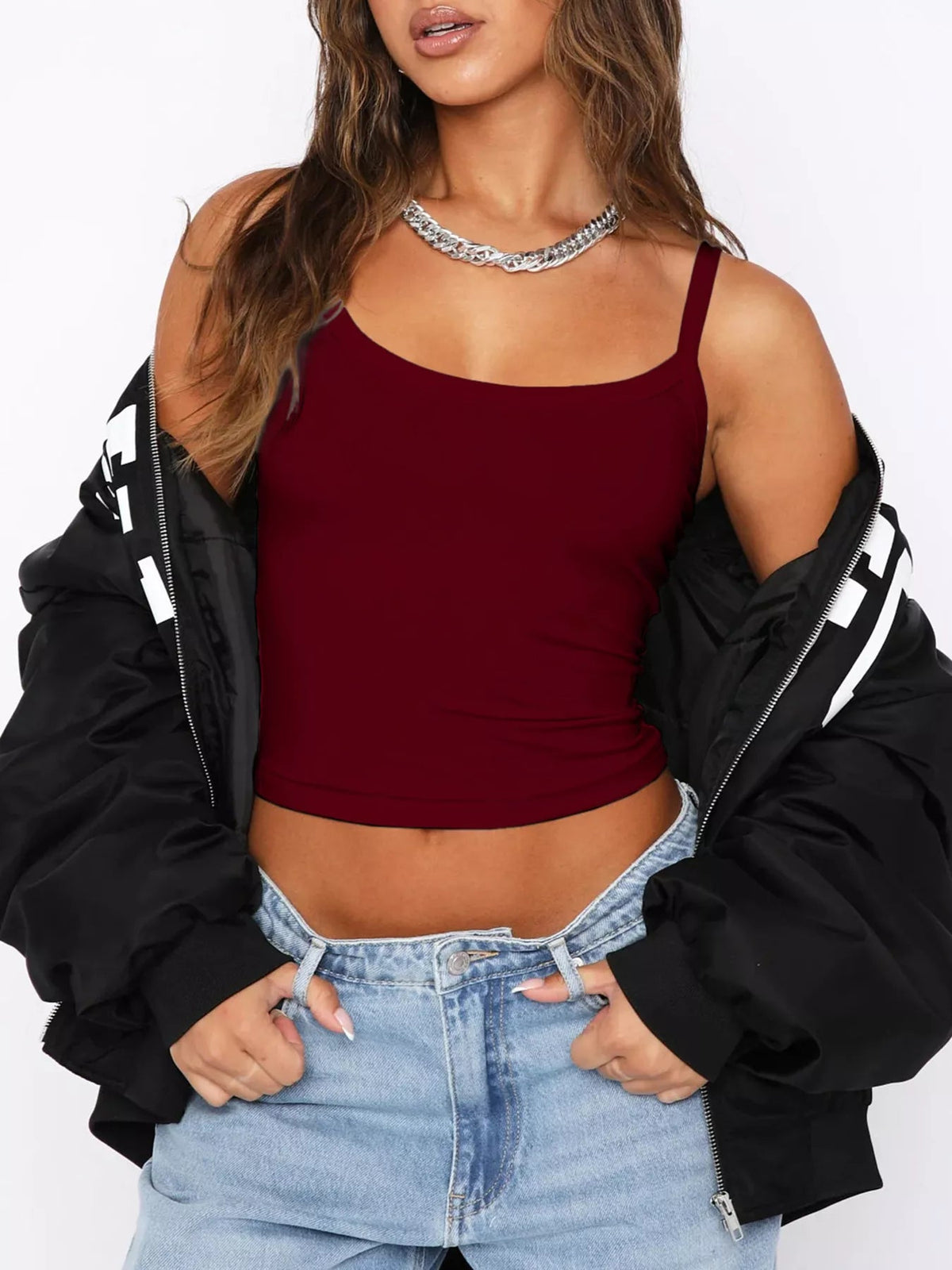 Scoop Neck Solid Color Cami - Aura Apparel