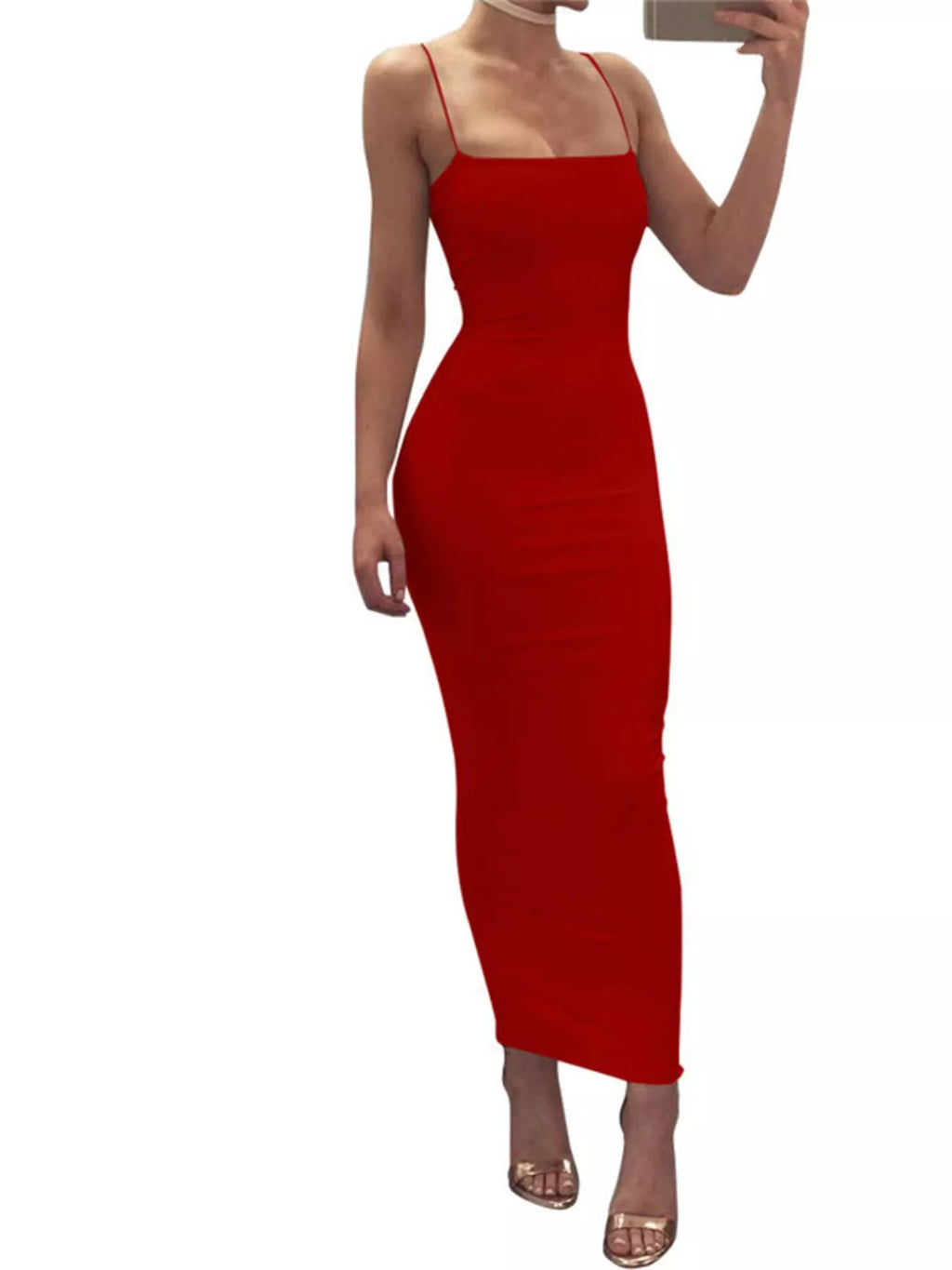 Sleeveless Bodycon Midi Dress - Aura Apparel