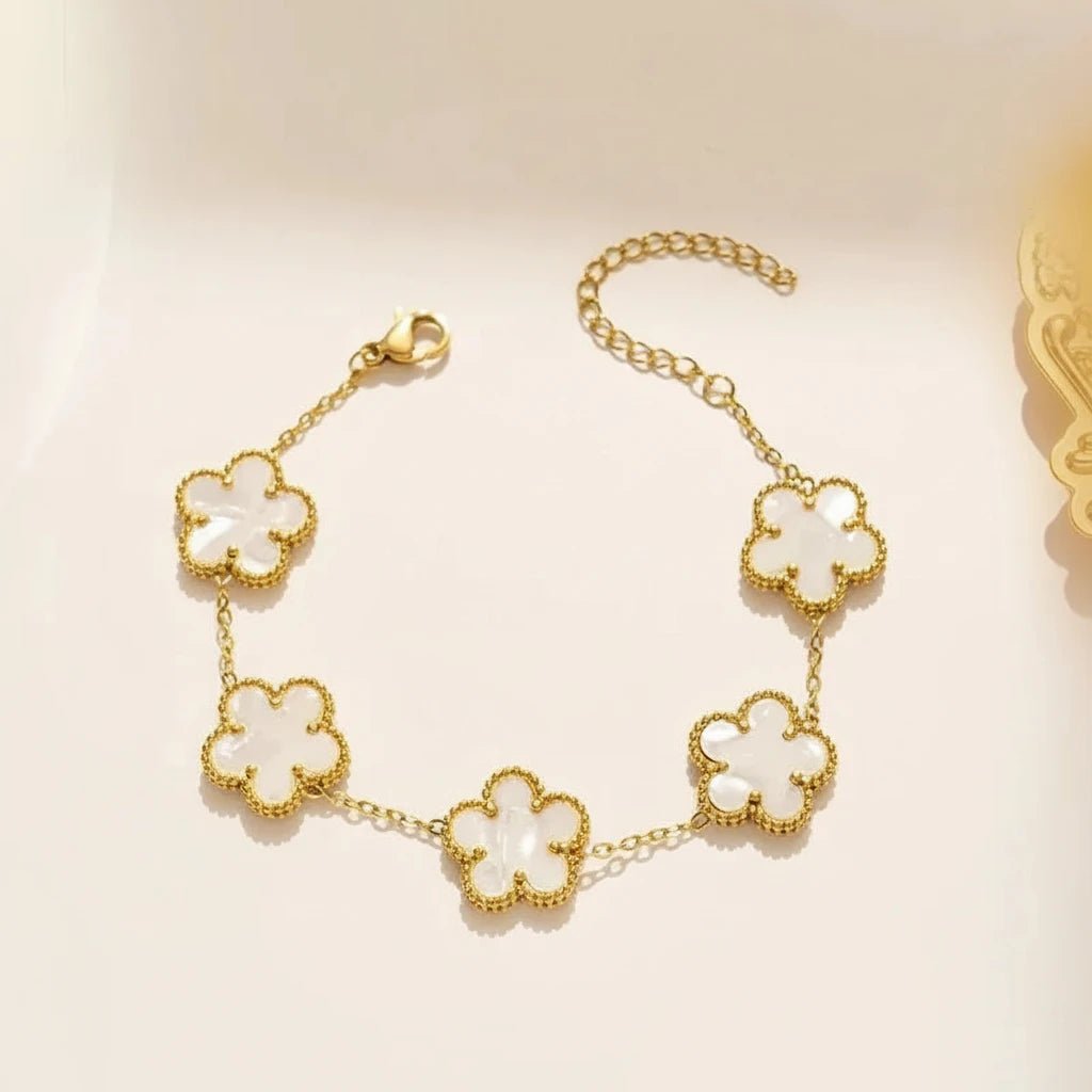 Stainless Steel Amara Flower Bracelet - Aura Apparel