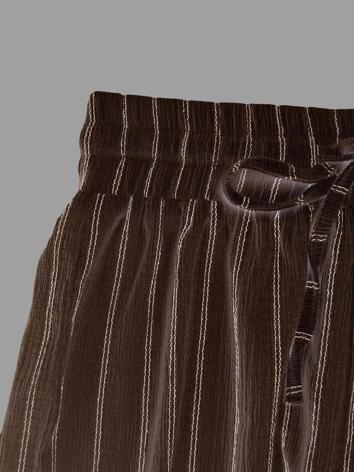 Striped Wide-Leg Drawstring Pants - Aura Apparel
