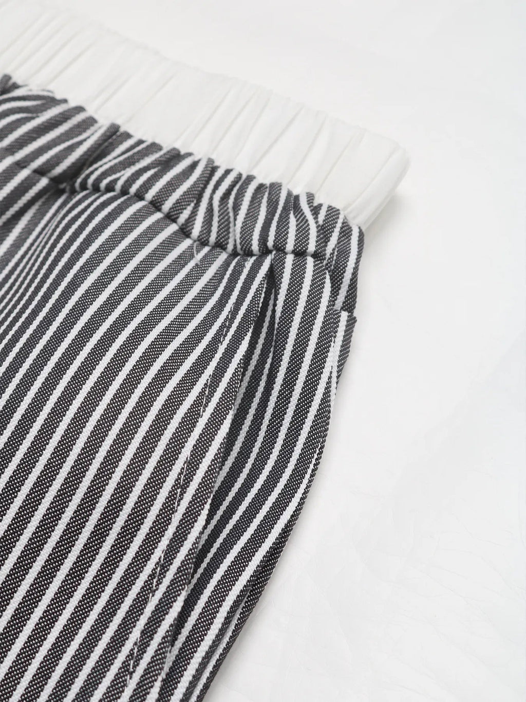 Striped Wide Leg Drawstring Pants - Aura Apparel