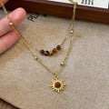 Tiger's Eye Copper Double Layered Necklace - Aura Apparel