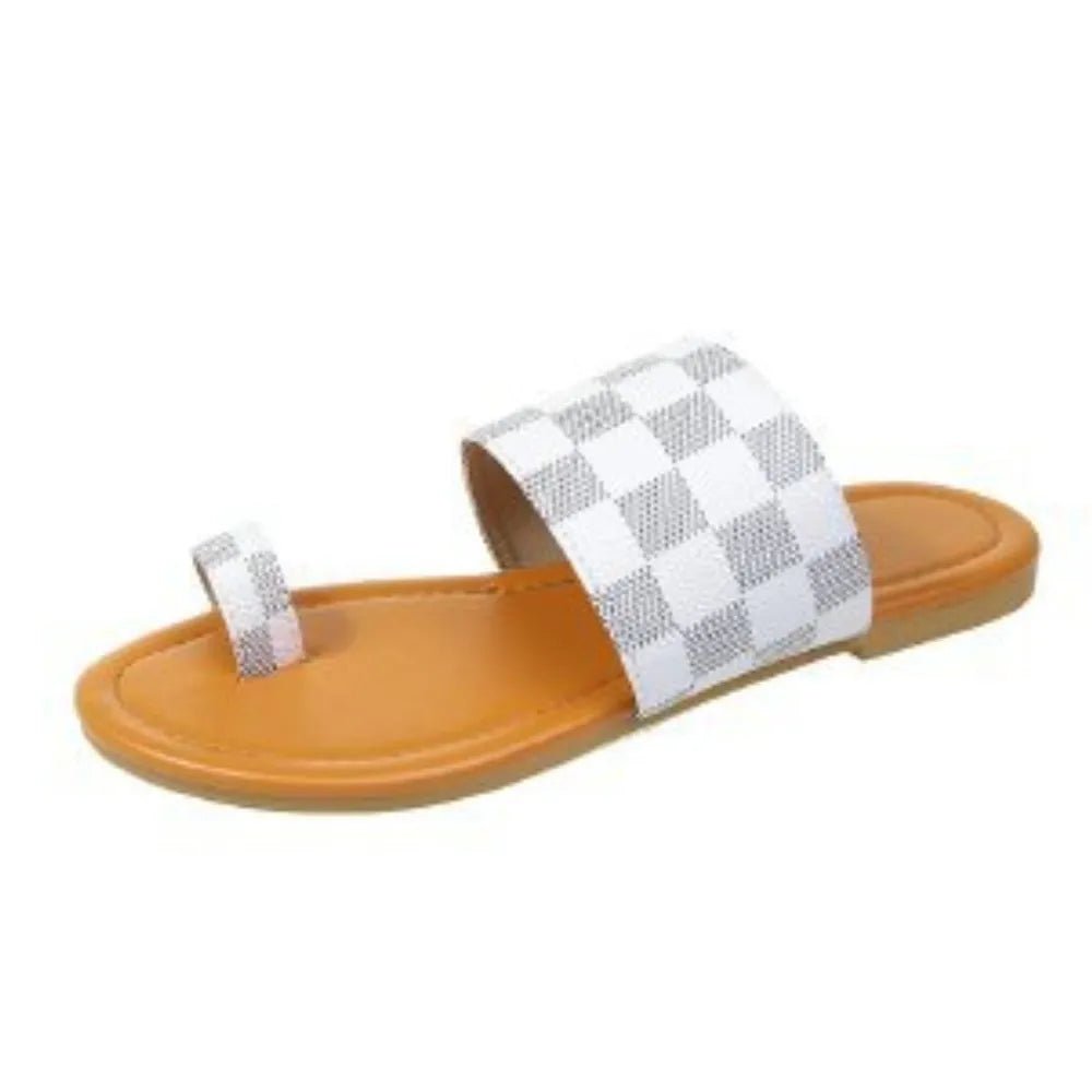 Toe Loop Flats Sandals - Aura Apparel