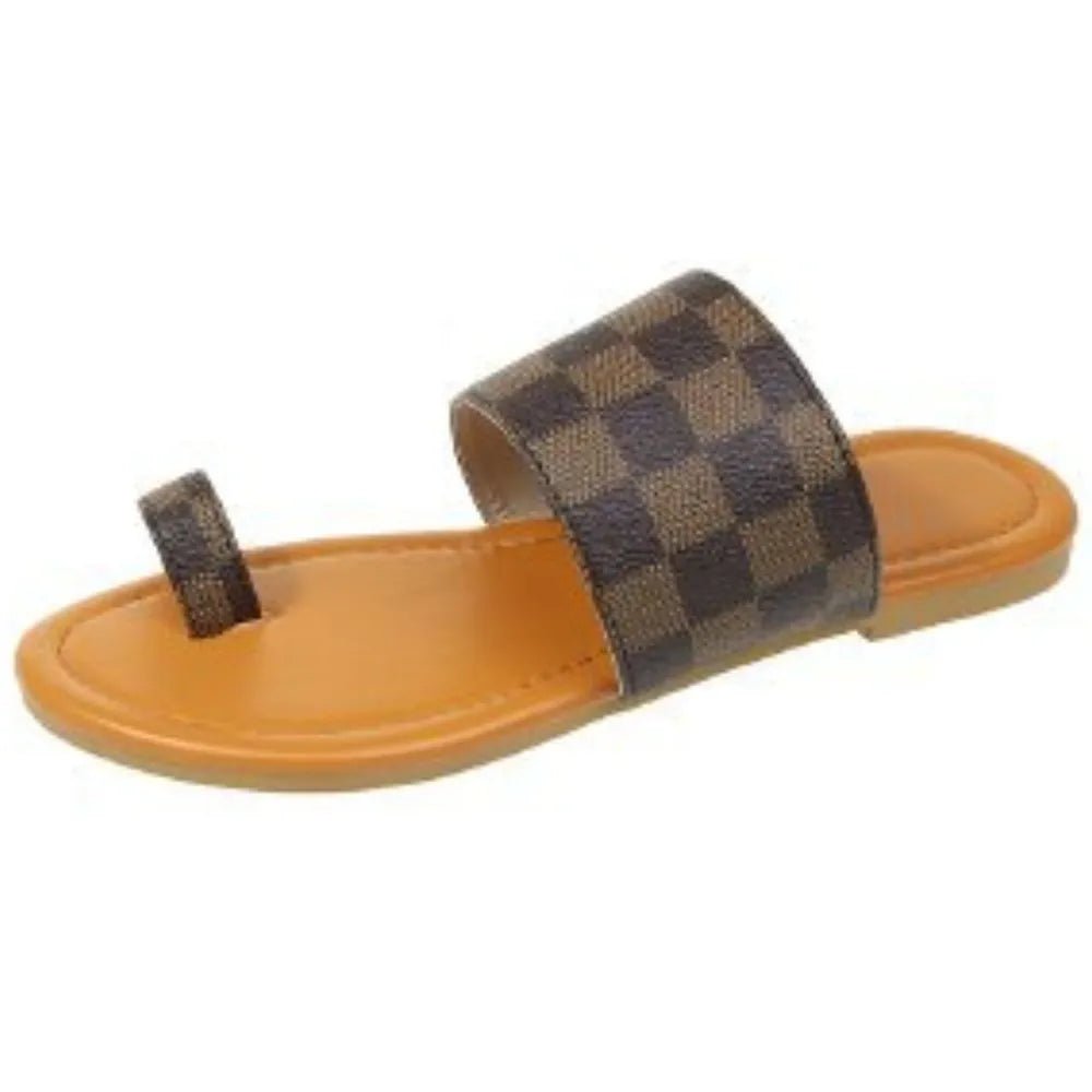 Toe Loop Flats Sandals - Aura Apparel