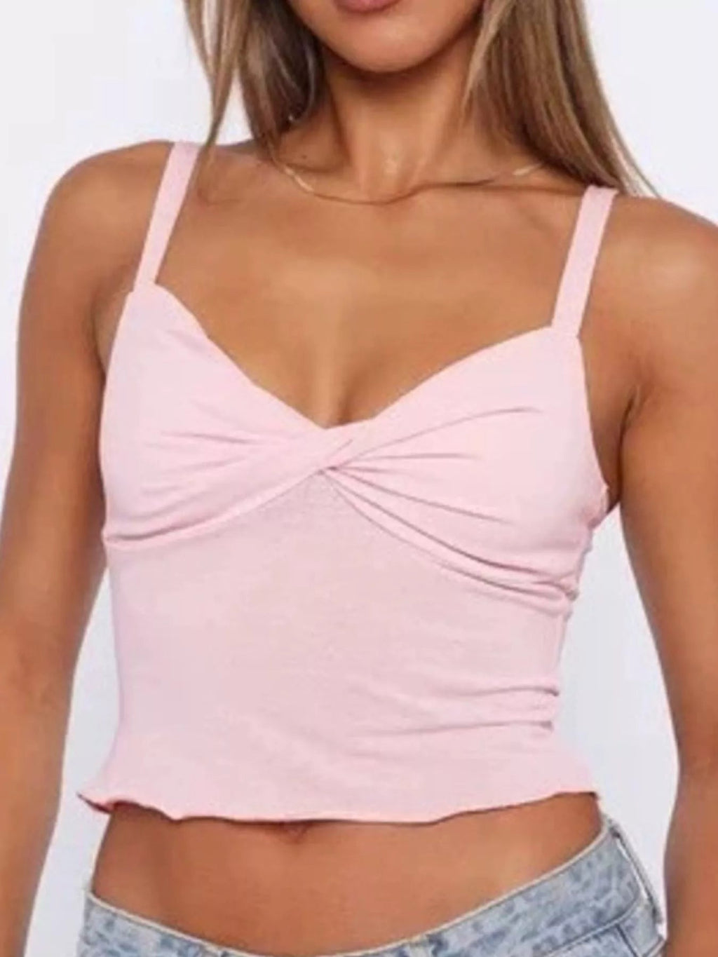 Twist-Front Cropped Cami - Aura Apparel