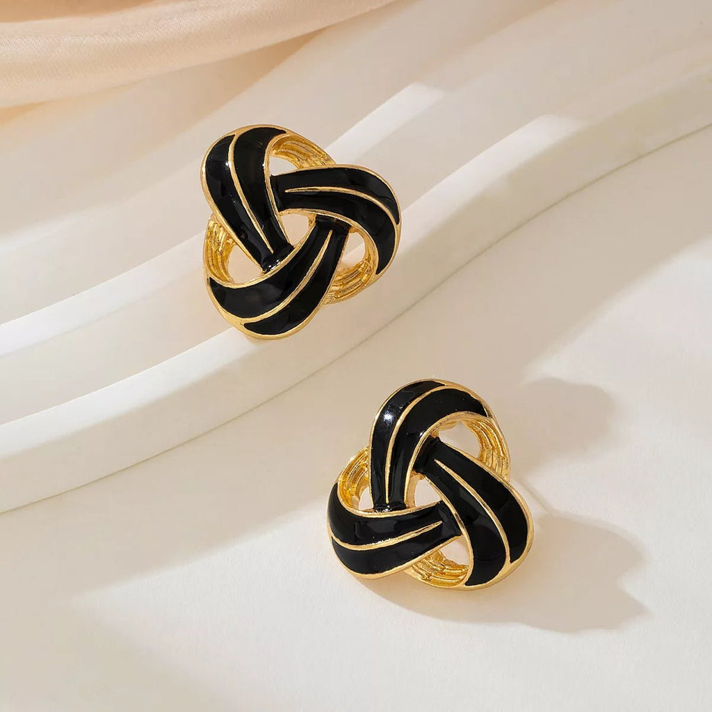 Twisted Knot Geometric Stud Earrings - Aura Apparel