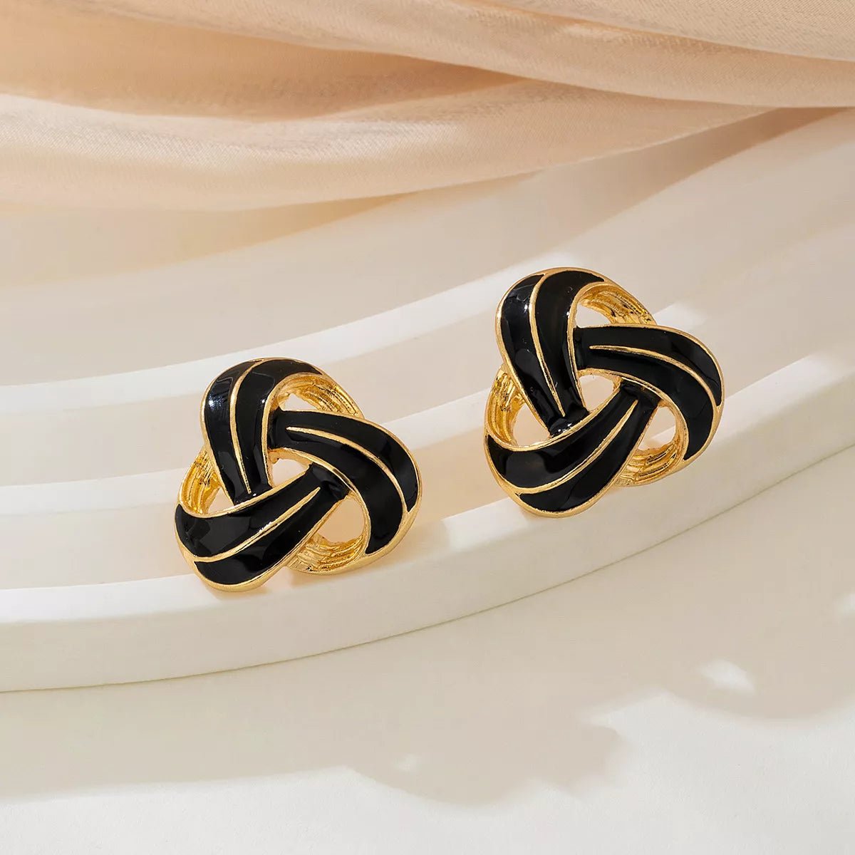 Twisted Knot Geometric Stud Earrings - Aura Apparel