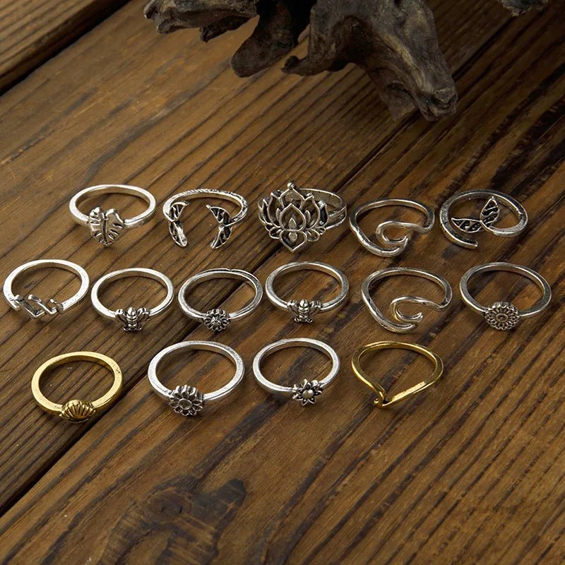 Western 15-Piece Ring Set - Aura Apparel