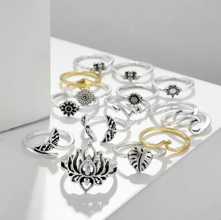 Western 15-Piece Ring Set - Aura Apparel