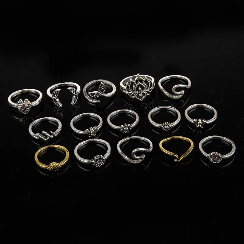 Western 15-Piece Ring Set - Aura Apparel