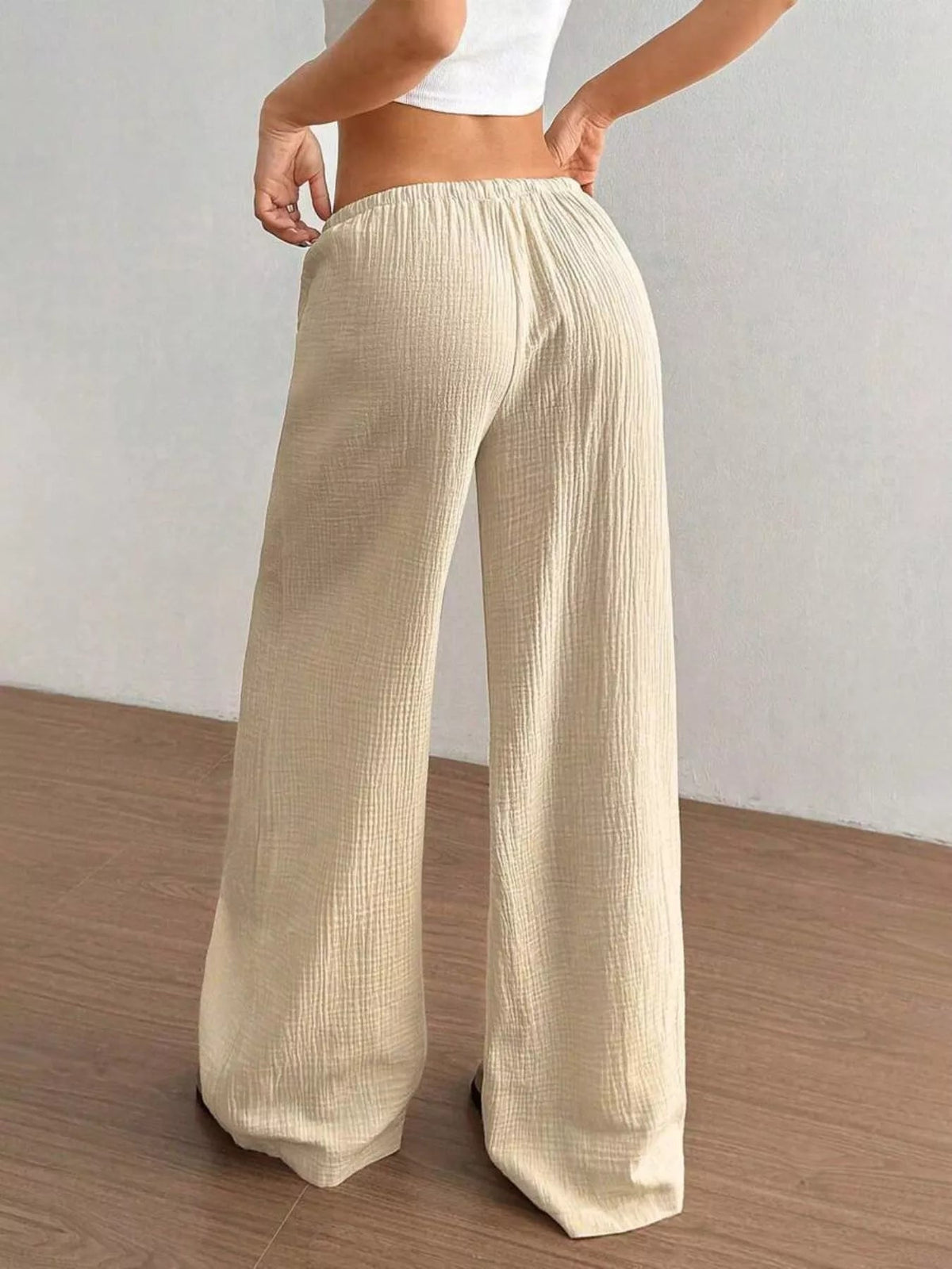 Wide-Leg Drawstring Pants - Aura Apparel