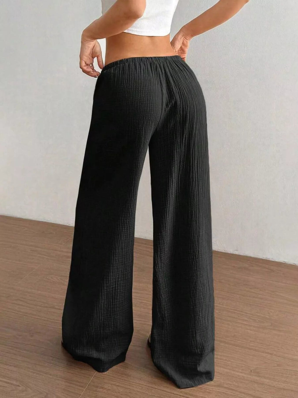 Wide-Leg Drawstring Pants - Aura Apparel
