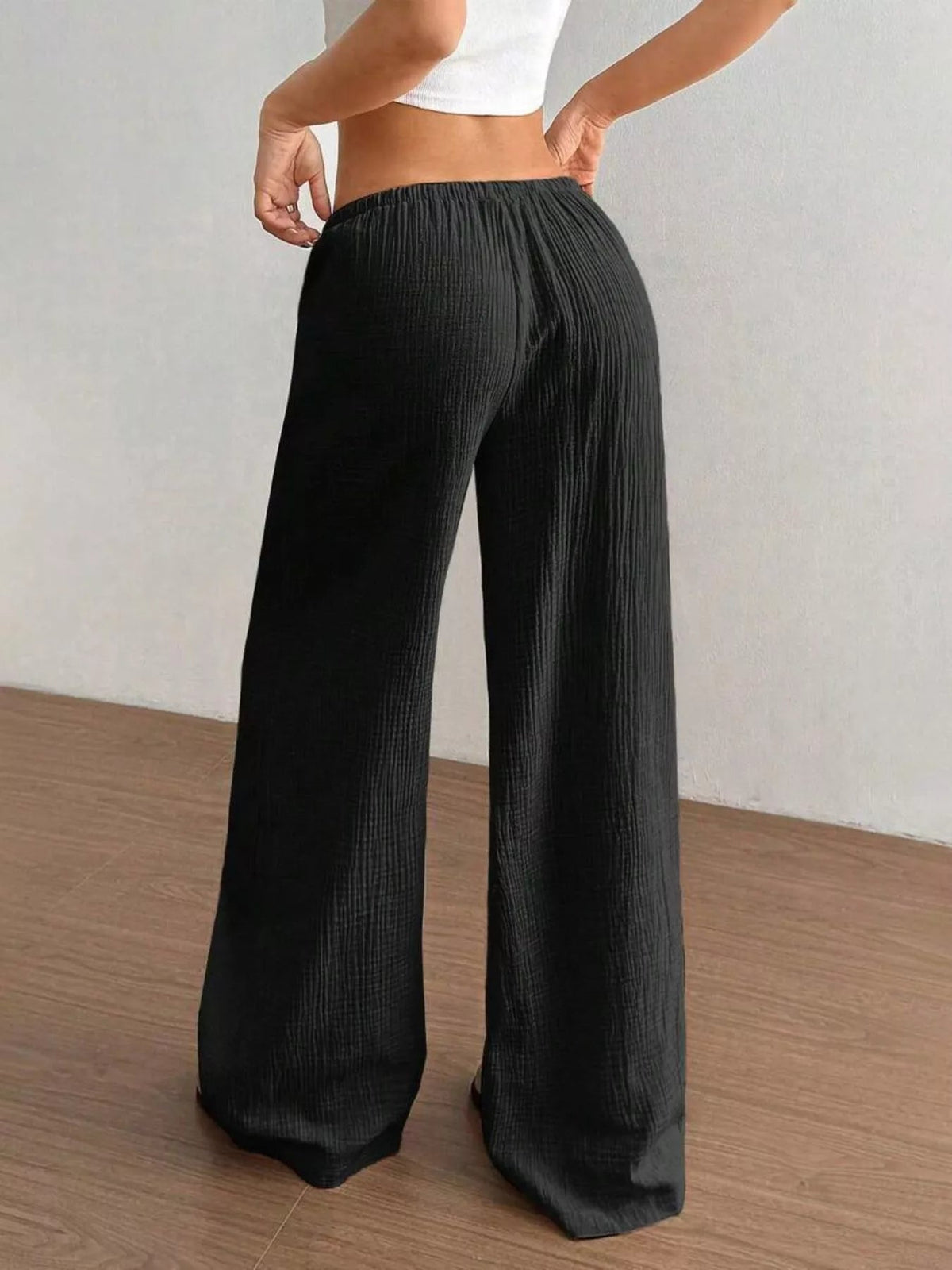 Wide-Leg Drawstring Pants - Aura Apparel