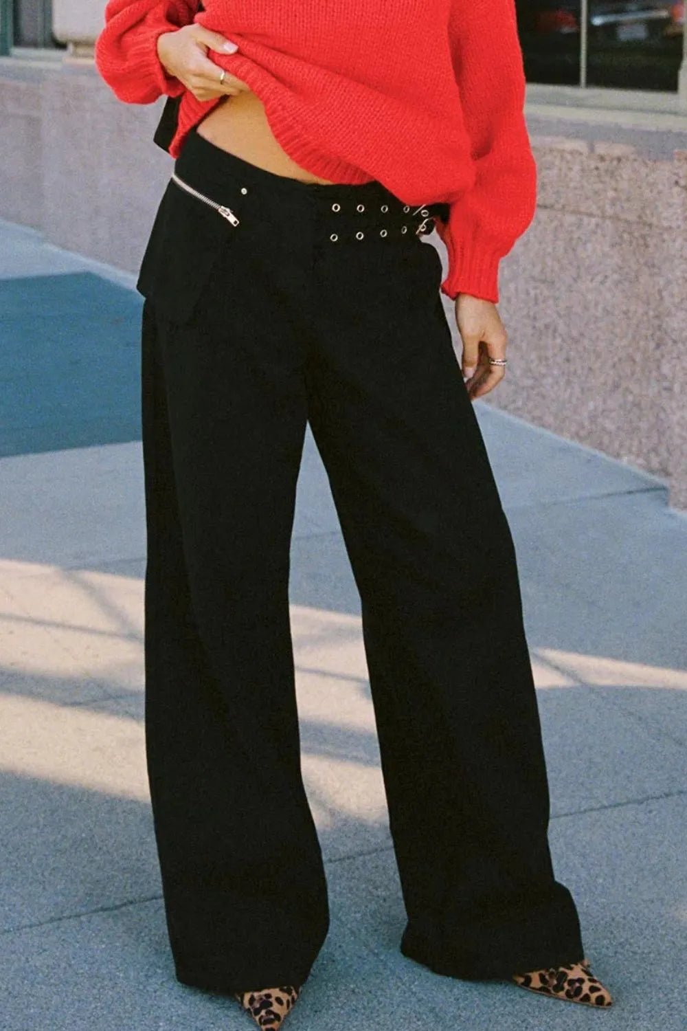 Wide Leg Jeans with Pockets - Aura Apparel