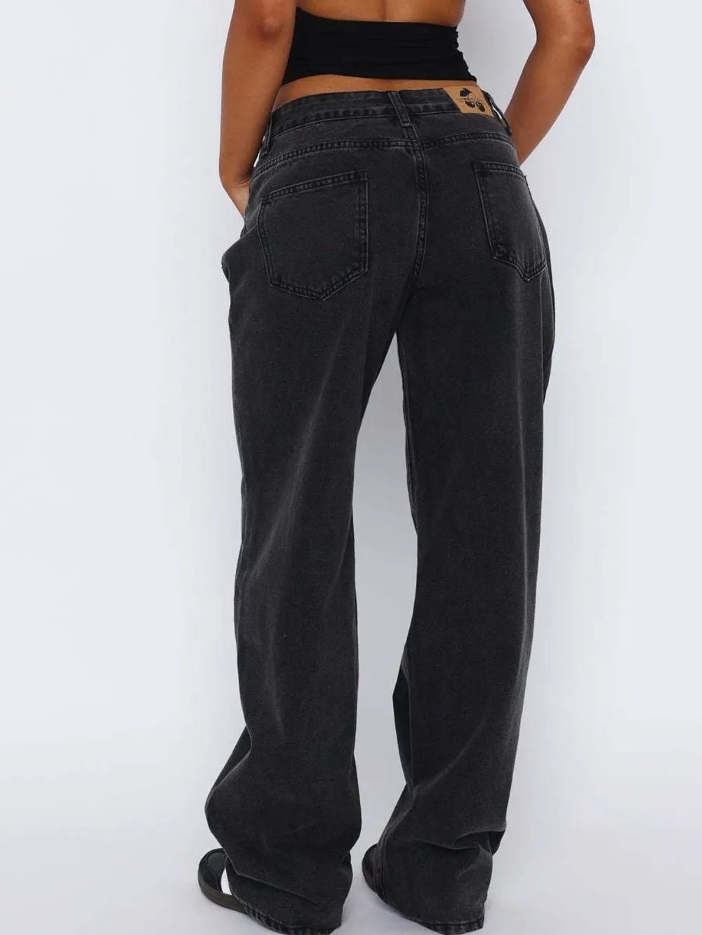 Wide Leg Jeans with Pockets - Aura Apparel