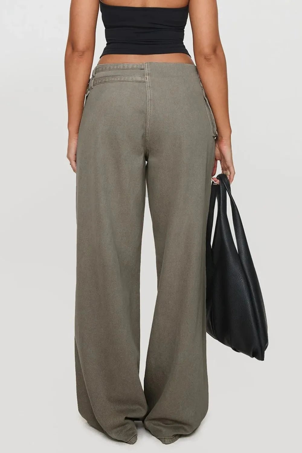 Wide Leg Jeans with Pockets - Aura Apparel