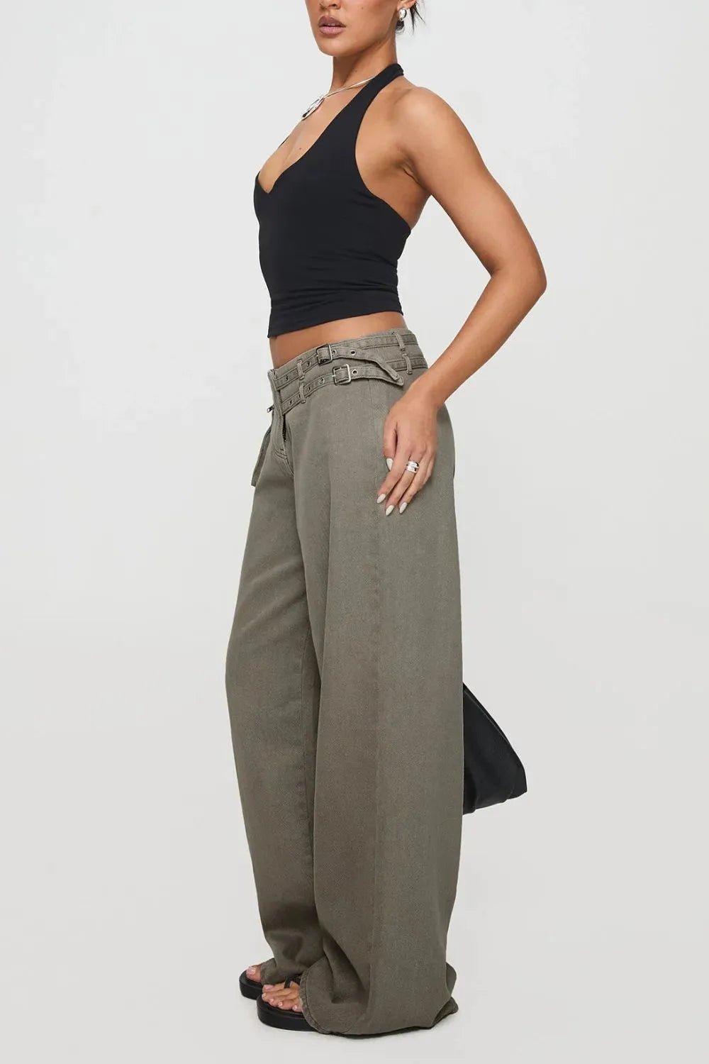 Wide Leg Jeans with Pockets - Aura Apparel