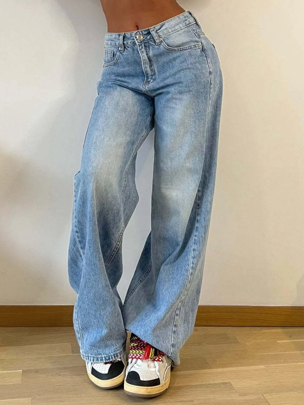 Wide Leg Jeans with Pockets - Aura Apparel